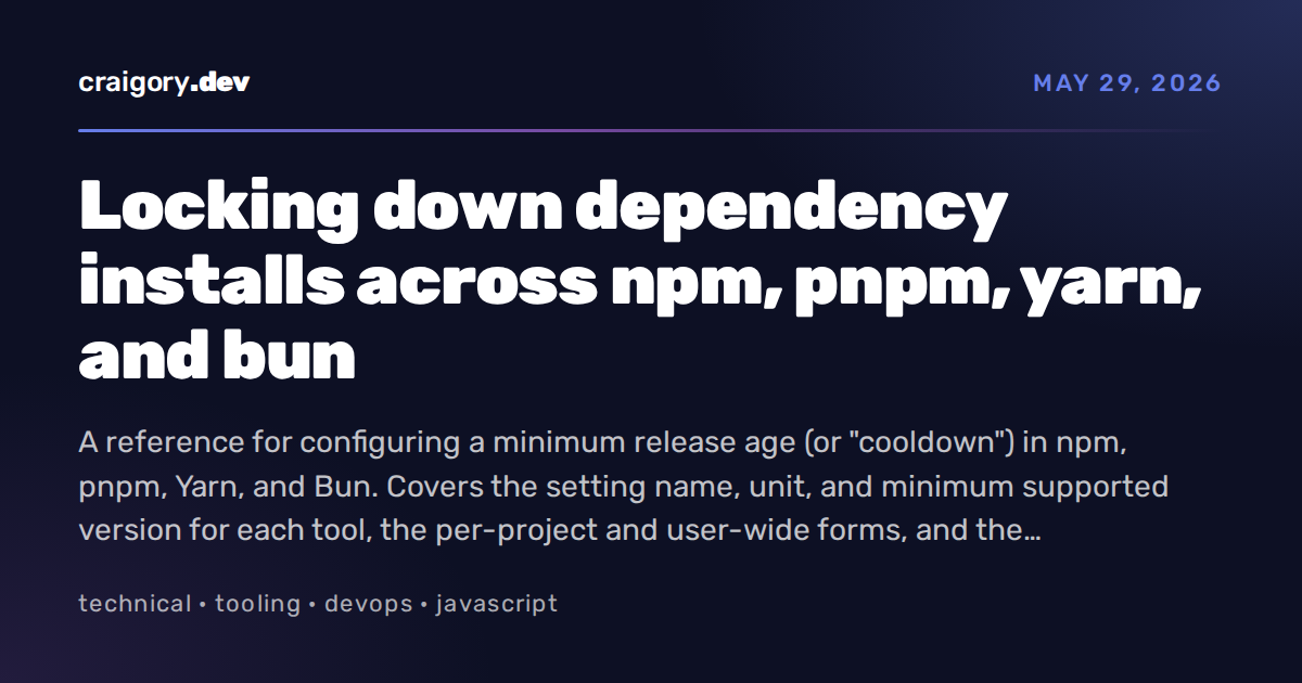 Locking down dependency installs across npm, pnpm, yarn, and bun